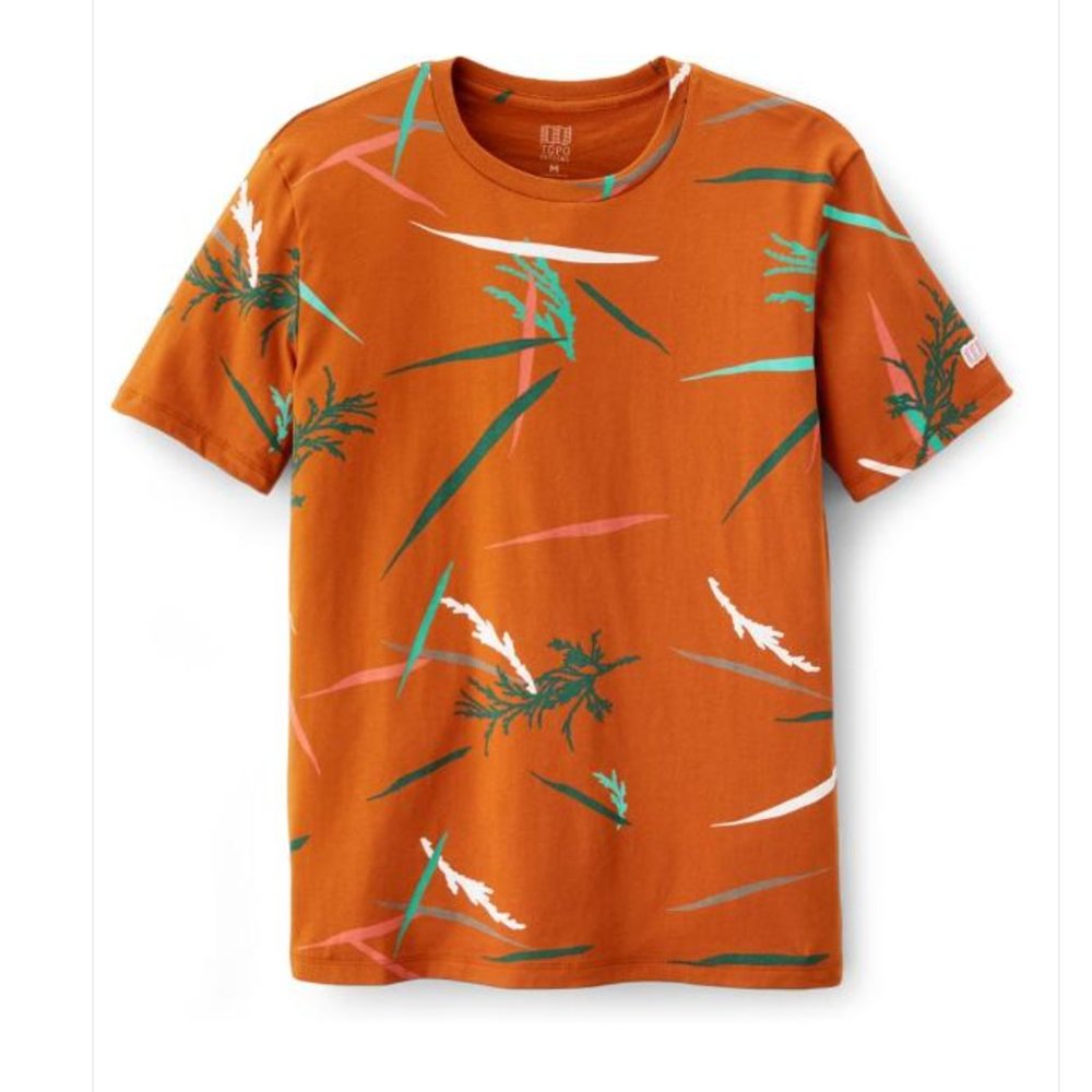 NWT Topo Designs Tour Tee Clay Unisex size Small - organic cotton